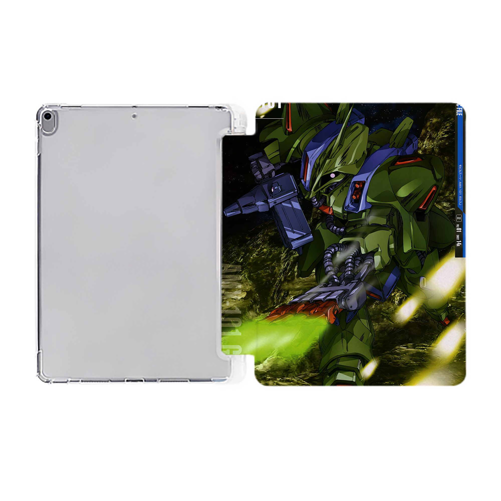 （画像用） 機動戦士ガンダム Mobile Suit Gundam IPad ケース ペン収納付き 三つ折りスタンド PUレザー×シリコン 対応機種9.5/10.5/10.9インチ